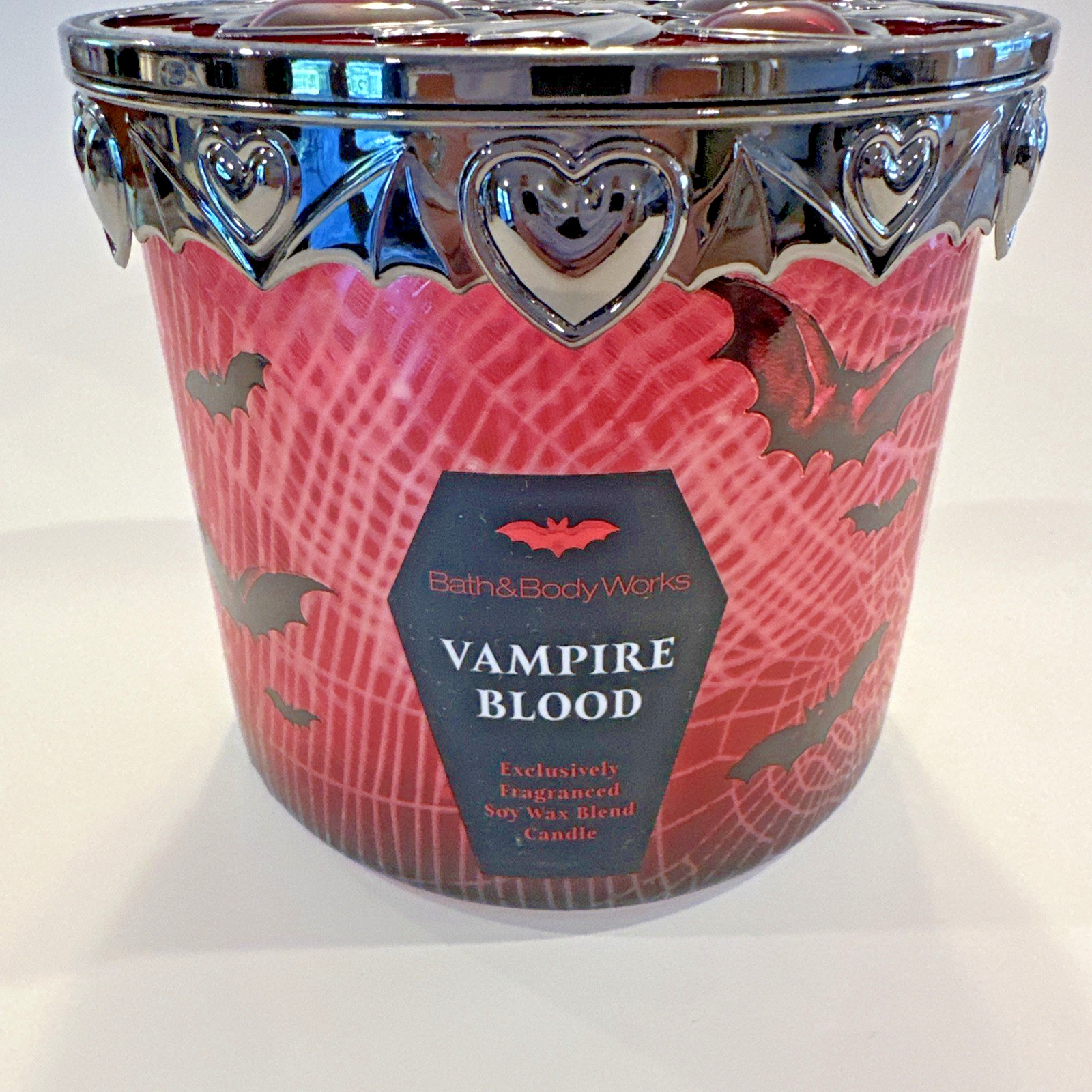 NEW Bath & Body Works Vampire Blood Scented Candle 14.5 oz Decorative Lid Hearts