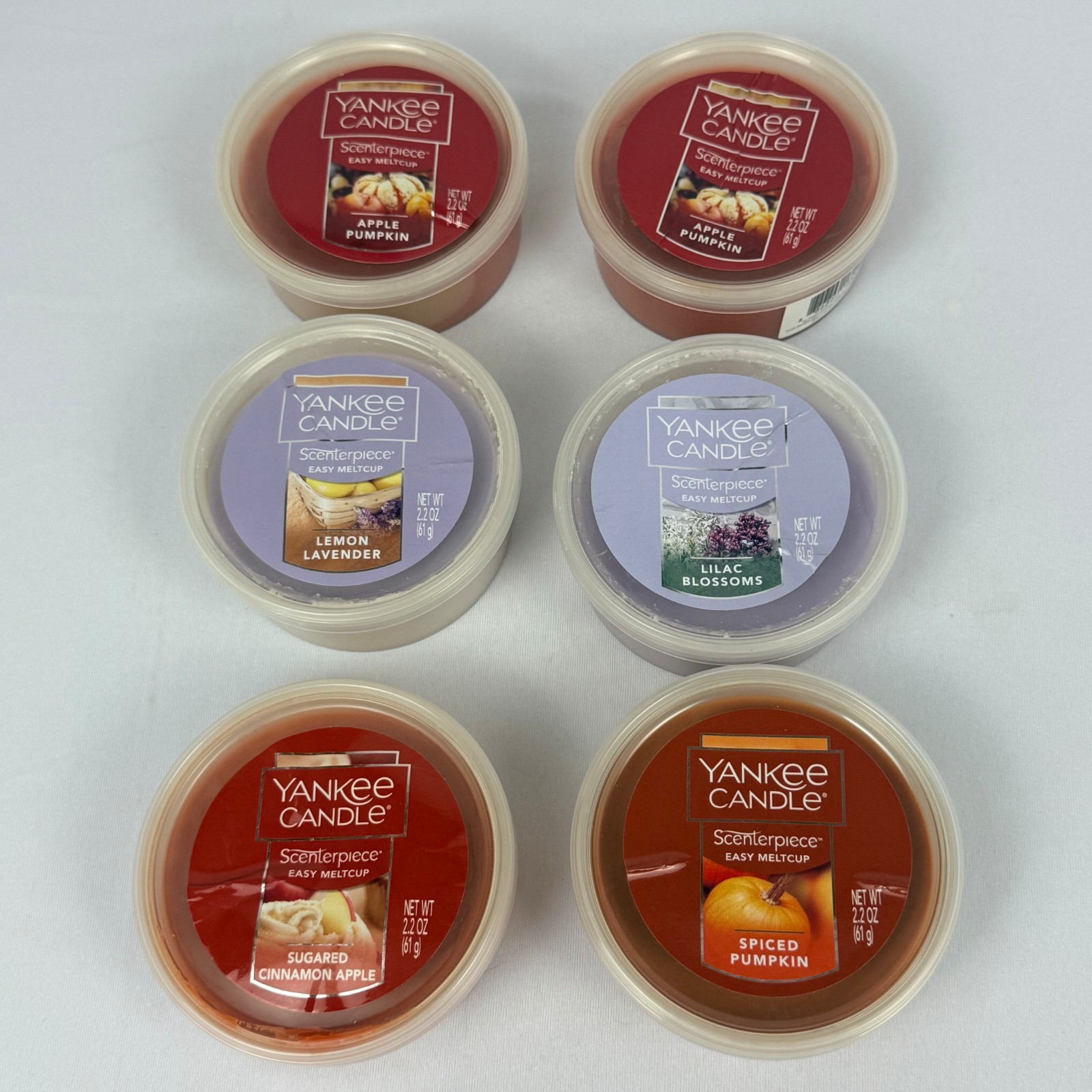 Lot of 6 Yankee Candle Scenterpiece Easy MeltCups Wax Melts Pumpkin Lavender NEW