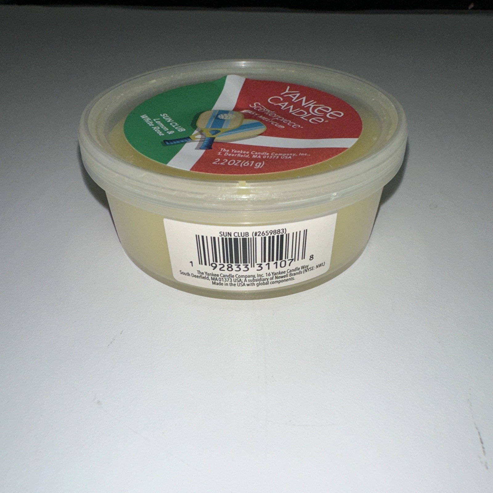 4 Yankee Candle SUN CLUB Scenterpiece Easy MeltCup 2.2 oz each LEMON WHITE ROSE