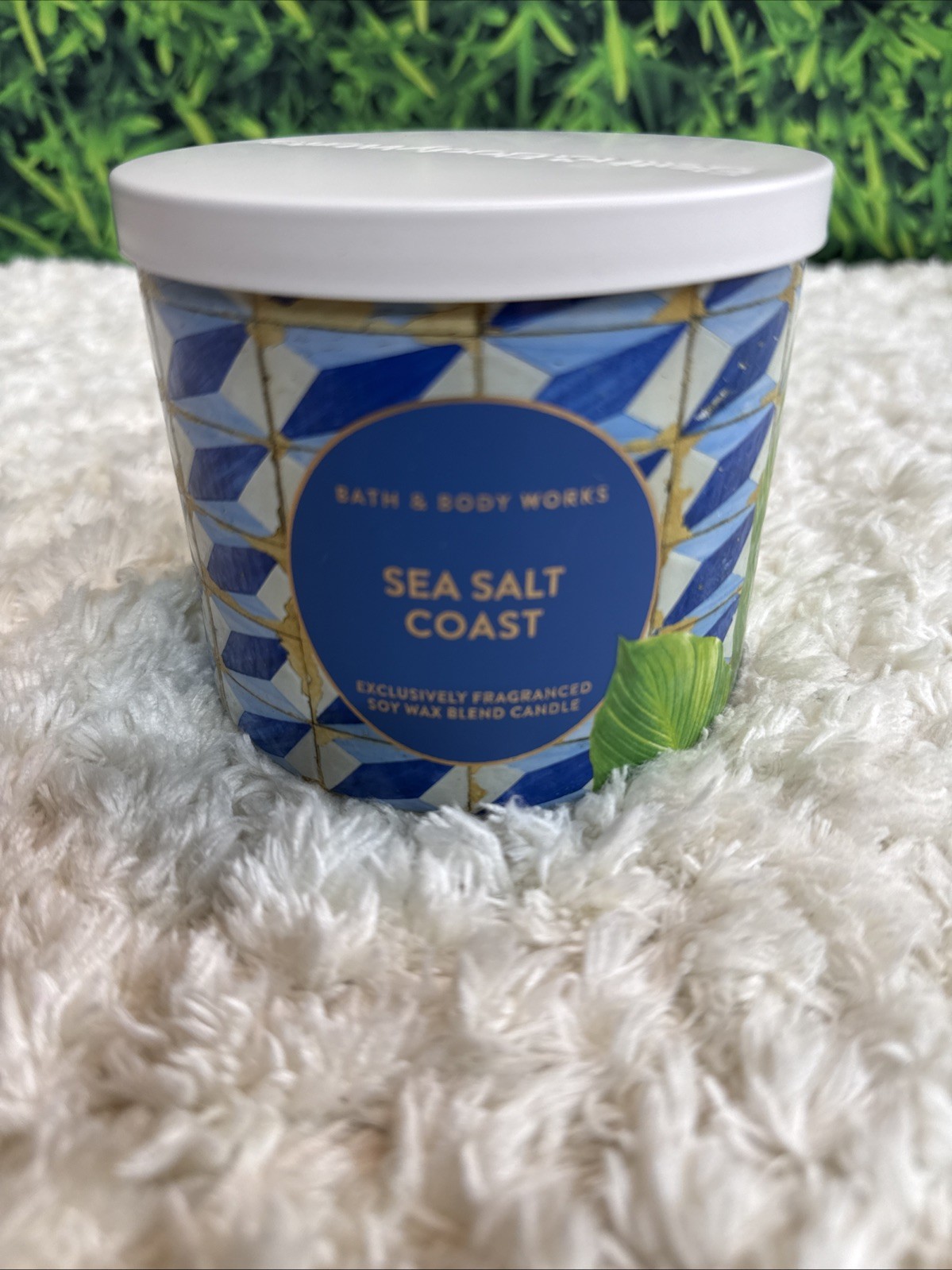 Bath & Body Works SEA SALT COAST 🏖️🐚 3 Wick SCENTED Candle 25-45 Hrs DELICIOUS