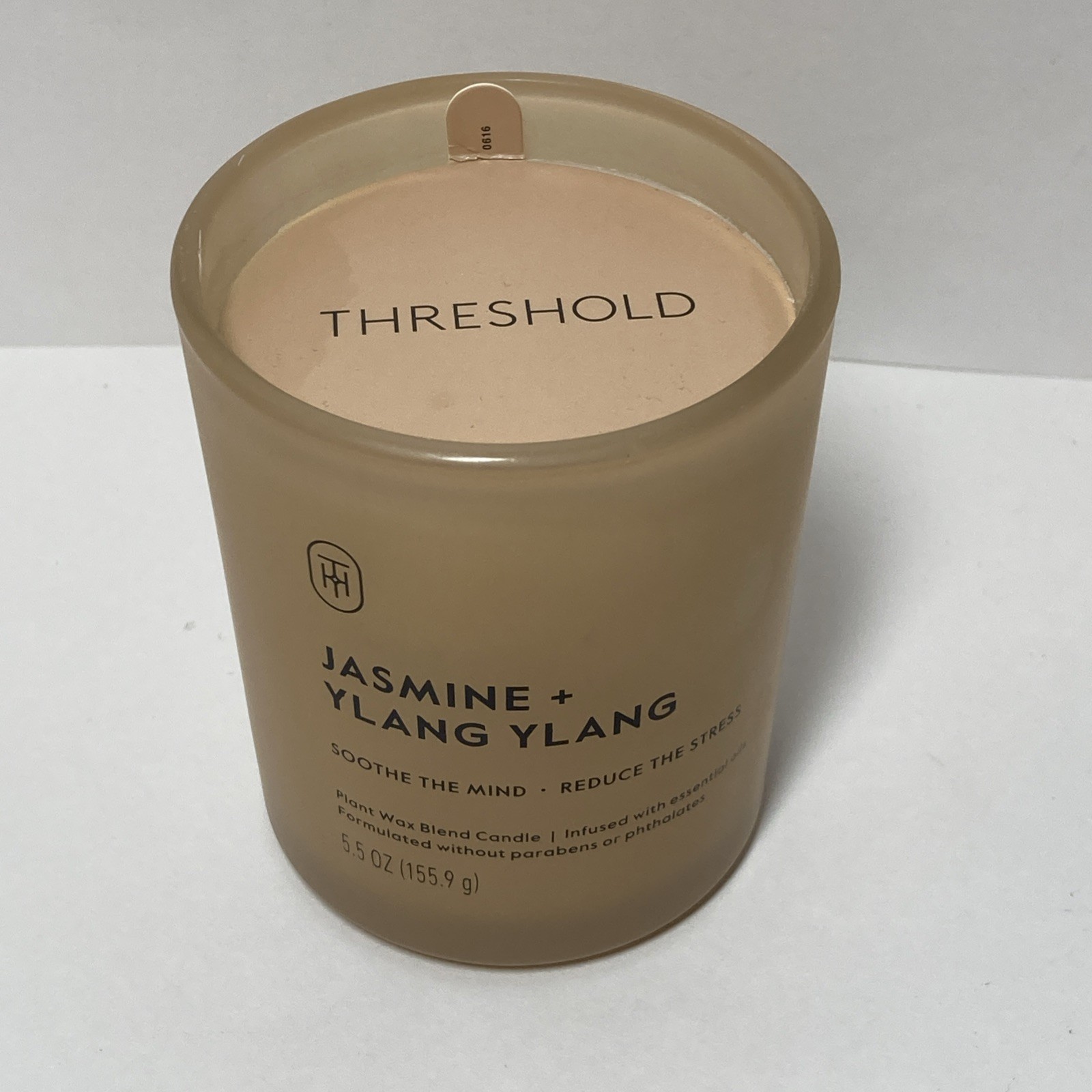 Threshold 5.5oz Jasmine & Ylang Ylang 1 Wick Scented Candle Plant Wax Essen Oil