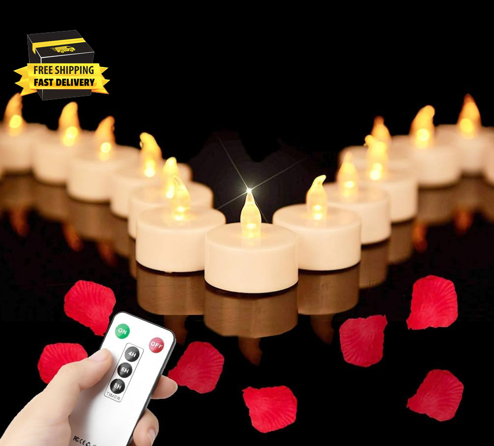 5Pack Flameless LED Tea Light Candles with Remote Control, Realistic and Bright