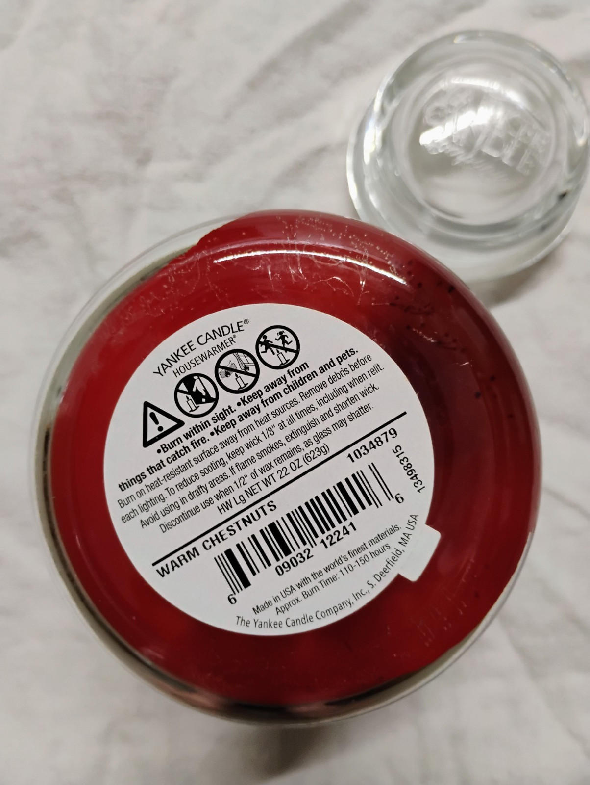 New! Yankee Candle Large 22 oz Jar Warm Chestnut Retired RARE