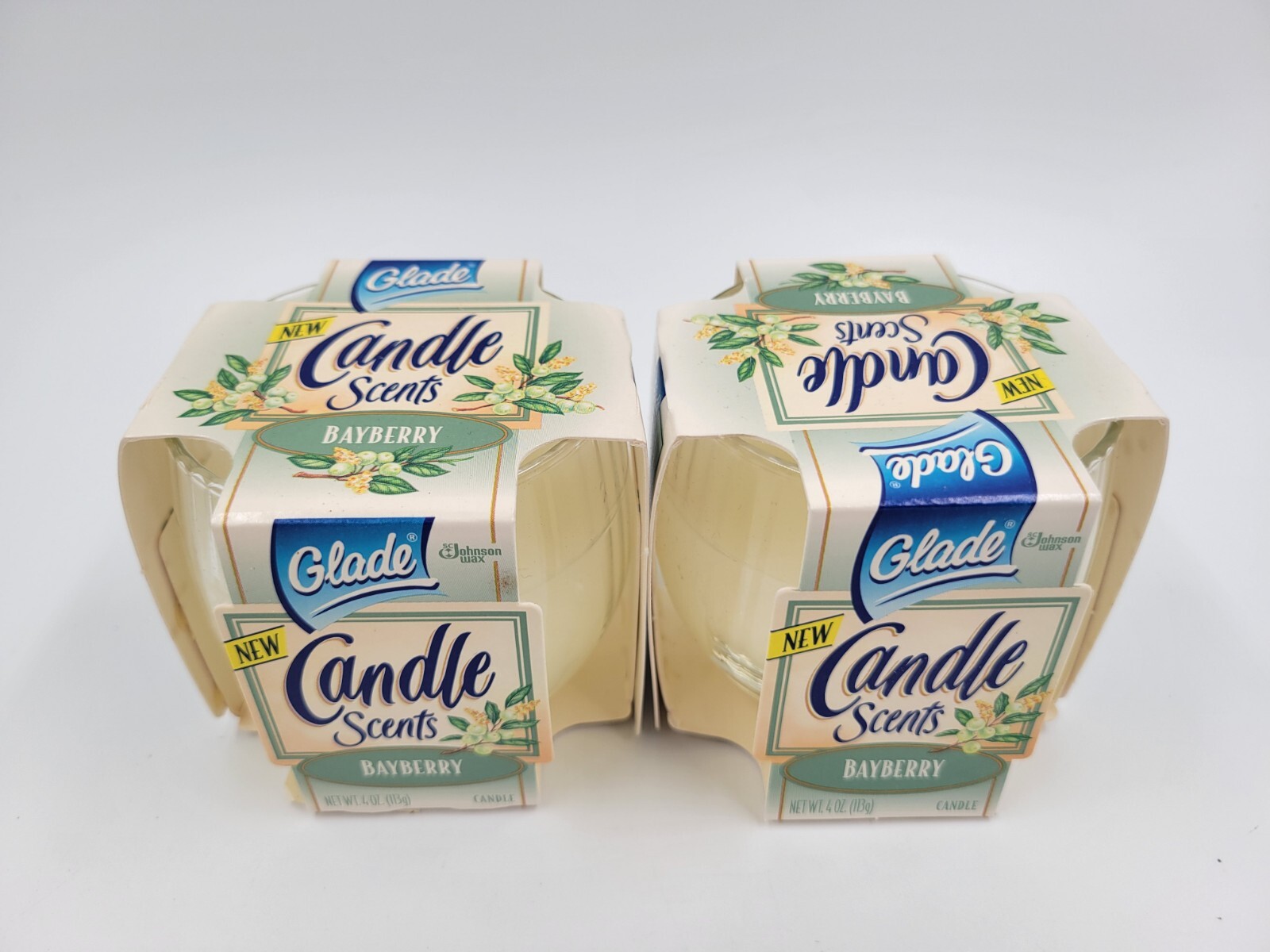 Glade Scents Bayberry Candles 4 oz 1997 Made In Canada. BrandNew! Rare 2 Vintage