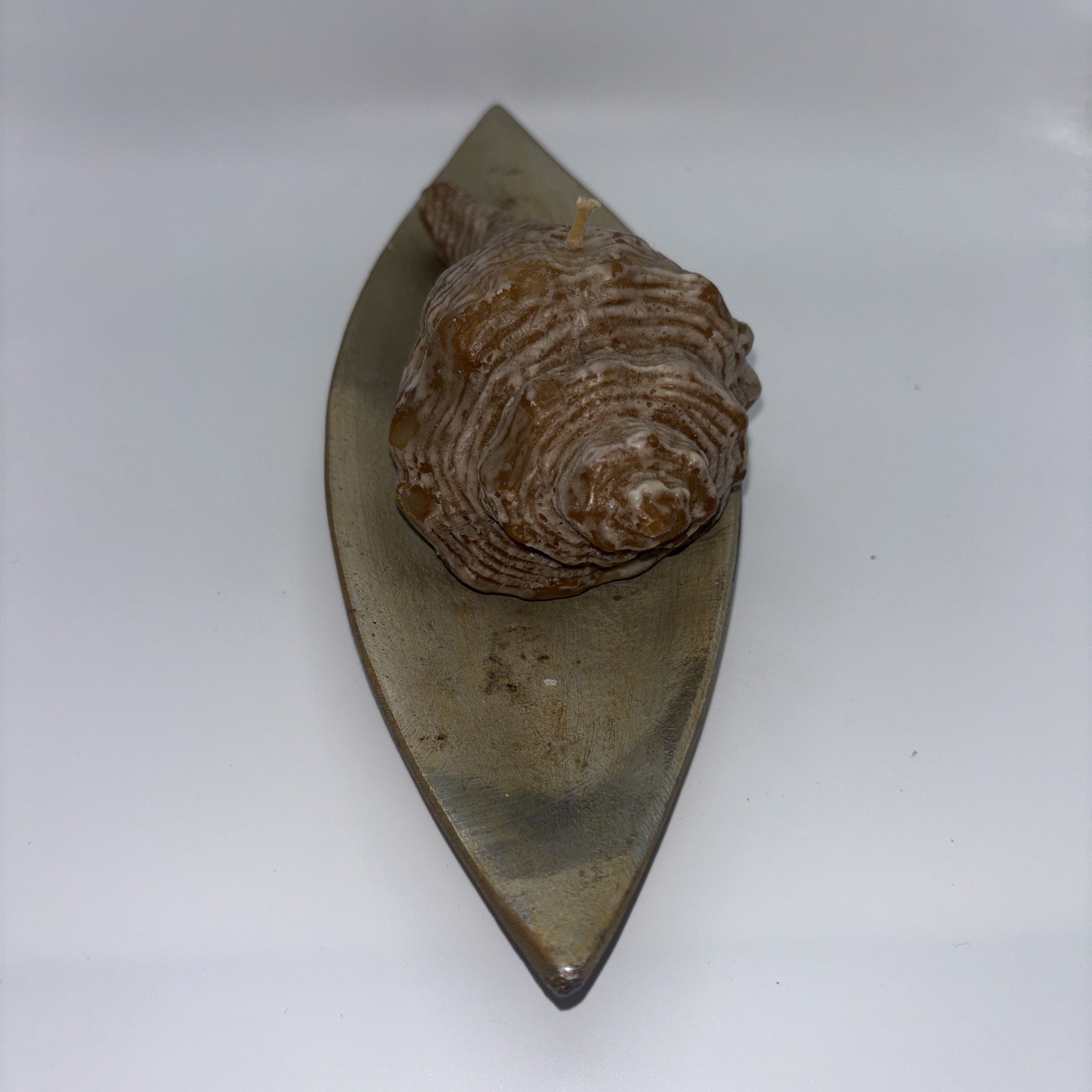 Seashell Candle With Tray Made In Thailand Never Used Ocean