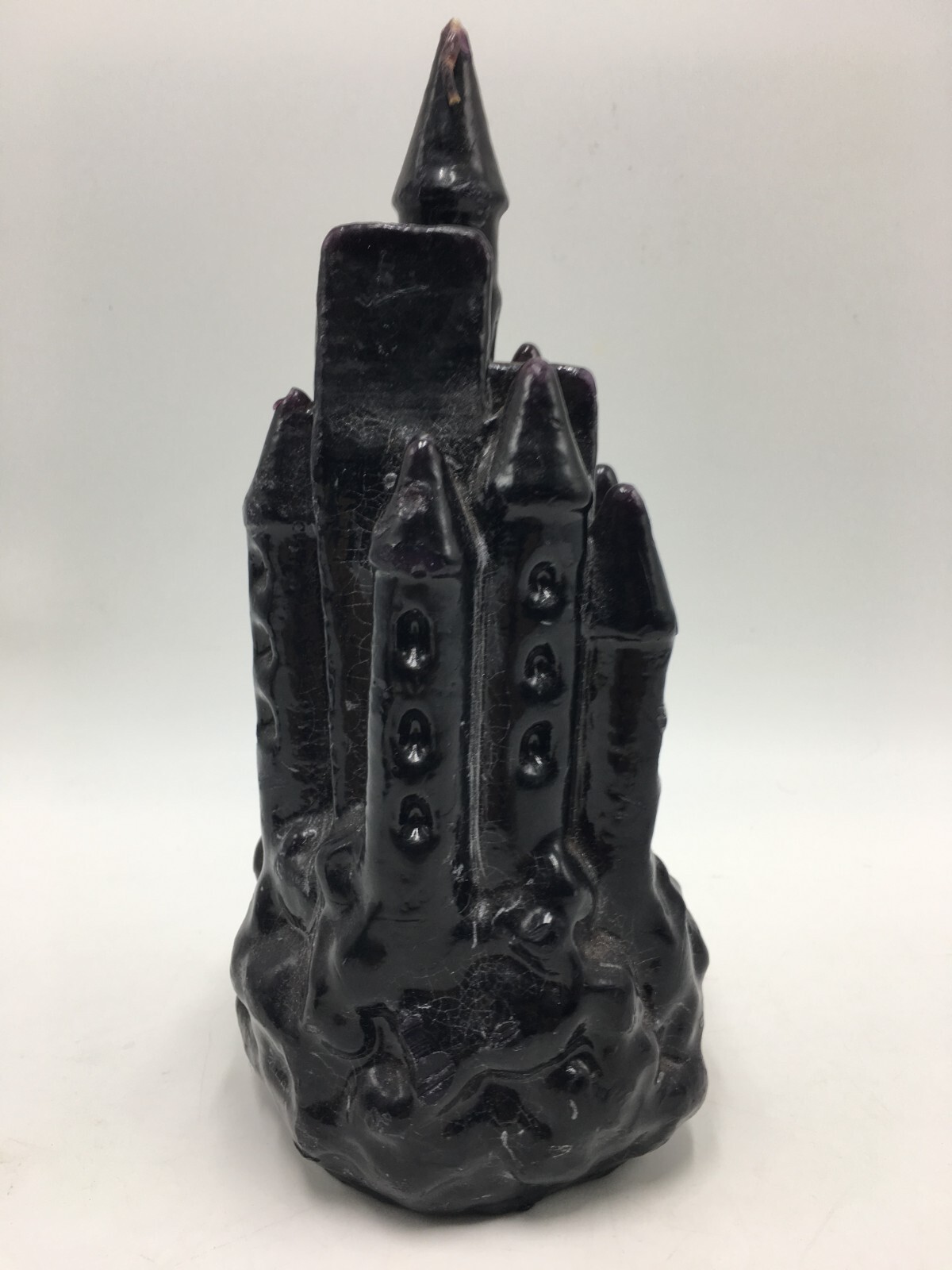 Purple Castle Candle Art Sculpture – Gothic Decor 8″ Tall
