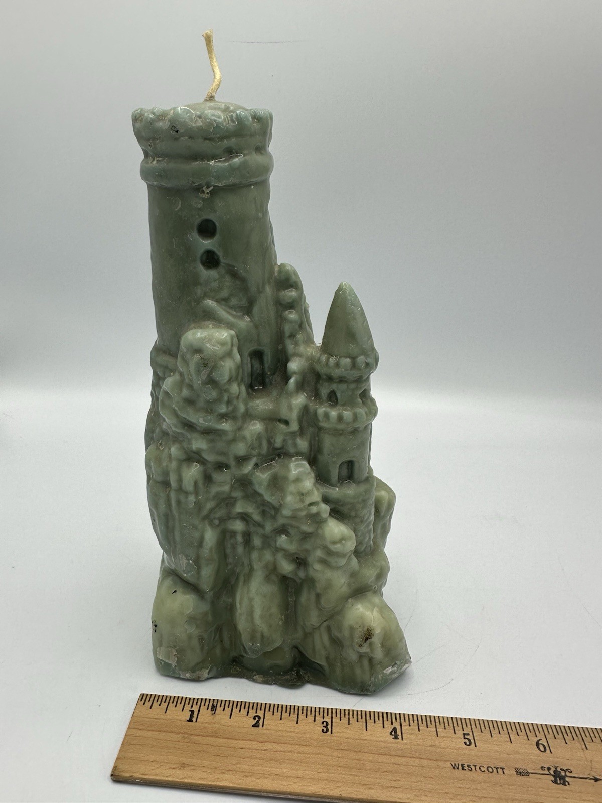 Vintage 70-80s Wax Castle Candle Art Sculpture Fantasy Medieval Gothic Display