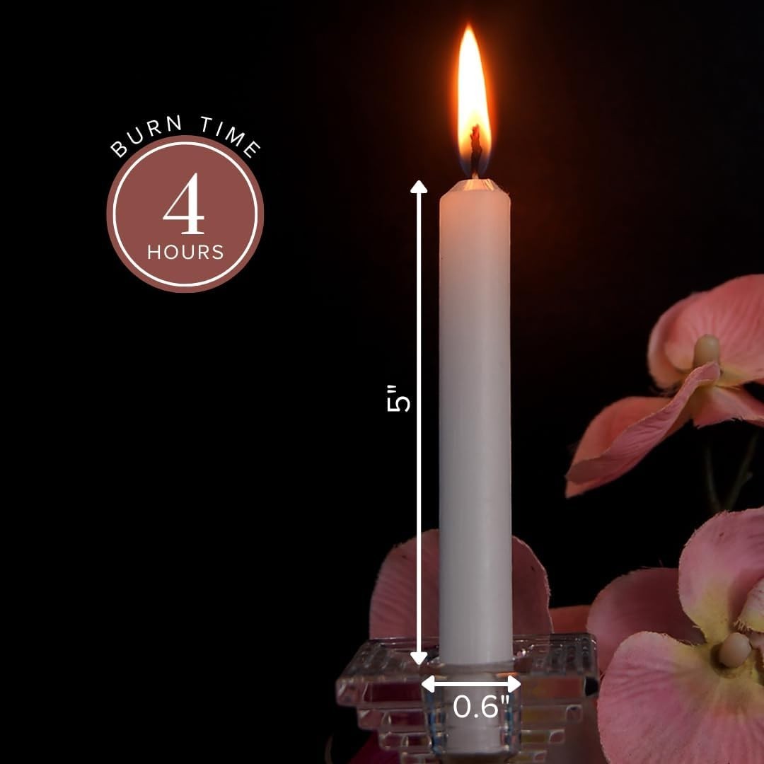 Vigil White Taper Candles Bulk – 102 Church Candles with drip Protectors – Wh…