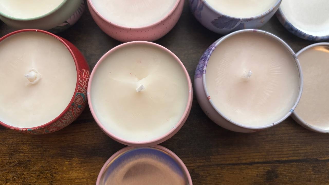 Handmade Soy Wax Candles – Set of 6 in Decorative Tins, Organic and Eco-Friendly