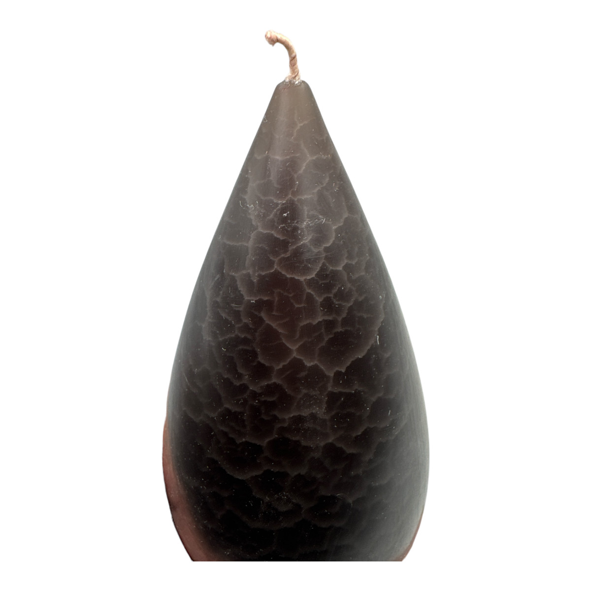 Barrick Design Teardrop Crackle 7.5”H Dark Brown Candle New – See Photos