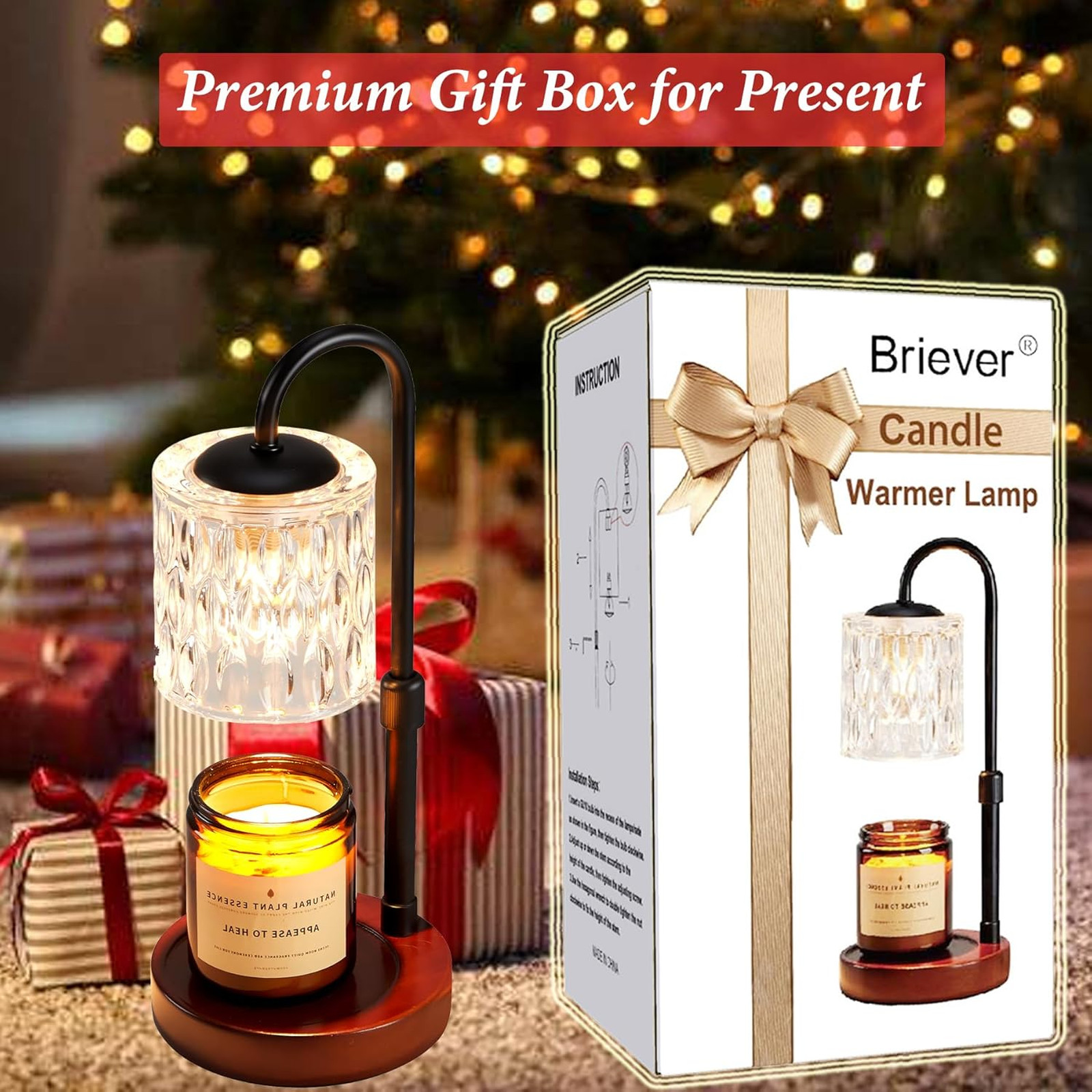 Dimmable Candle Warmer Lamp with Timer, Adjustable Height Electric Wax Warmer