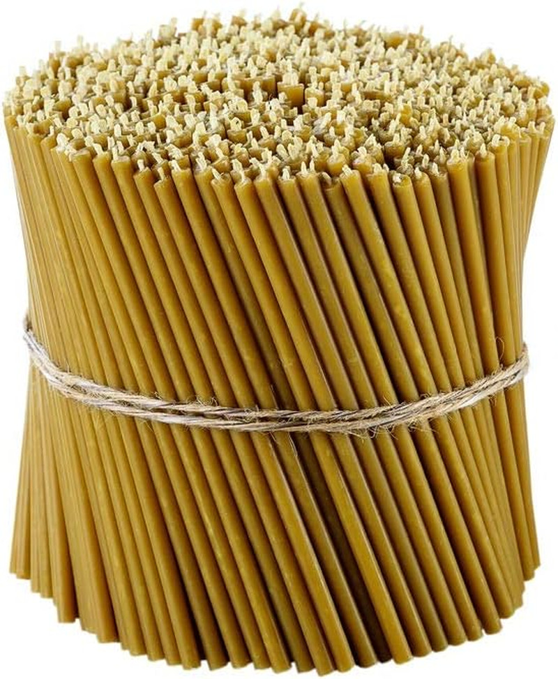 **50PCS Pure Beeswax Taper Candles Honey Scented Drip Free Smokeless 6.3″**