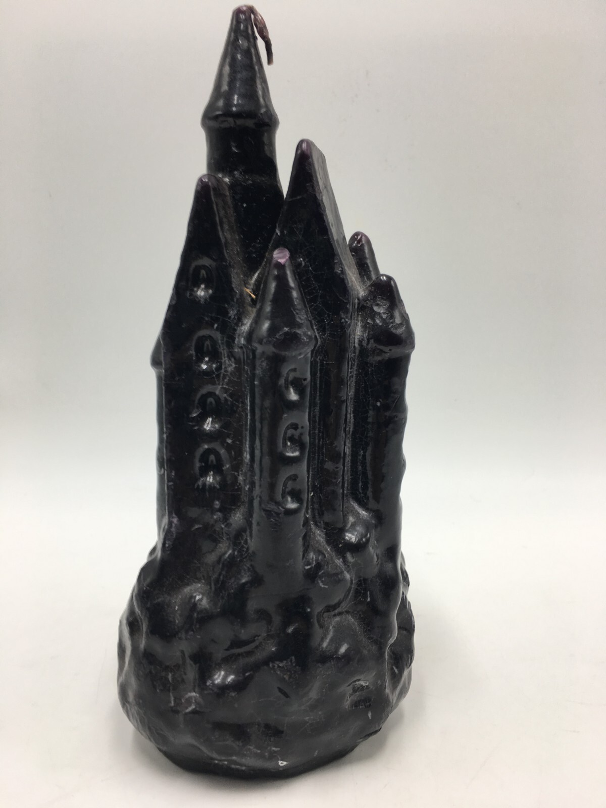 Purple Castle Candle Art Sculpture – Gothic Decor 8″ Tall