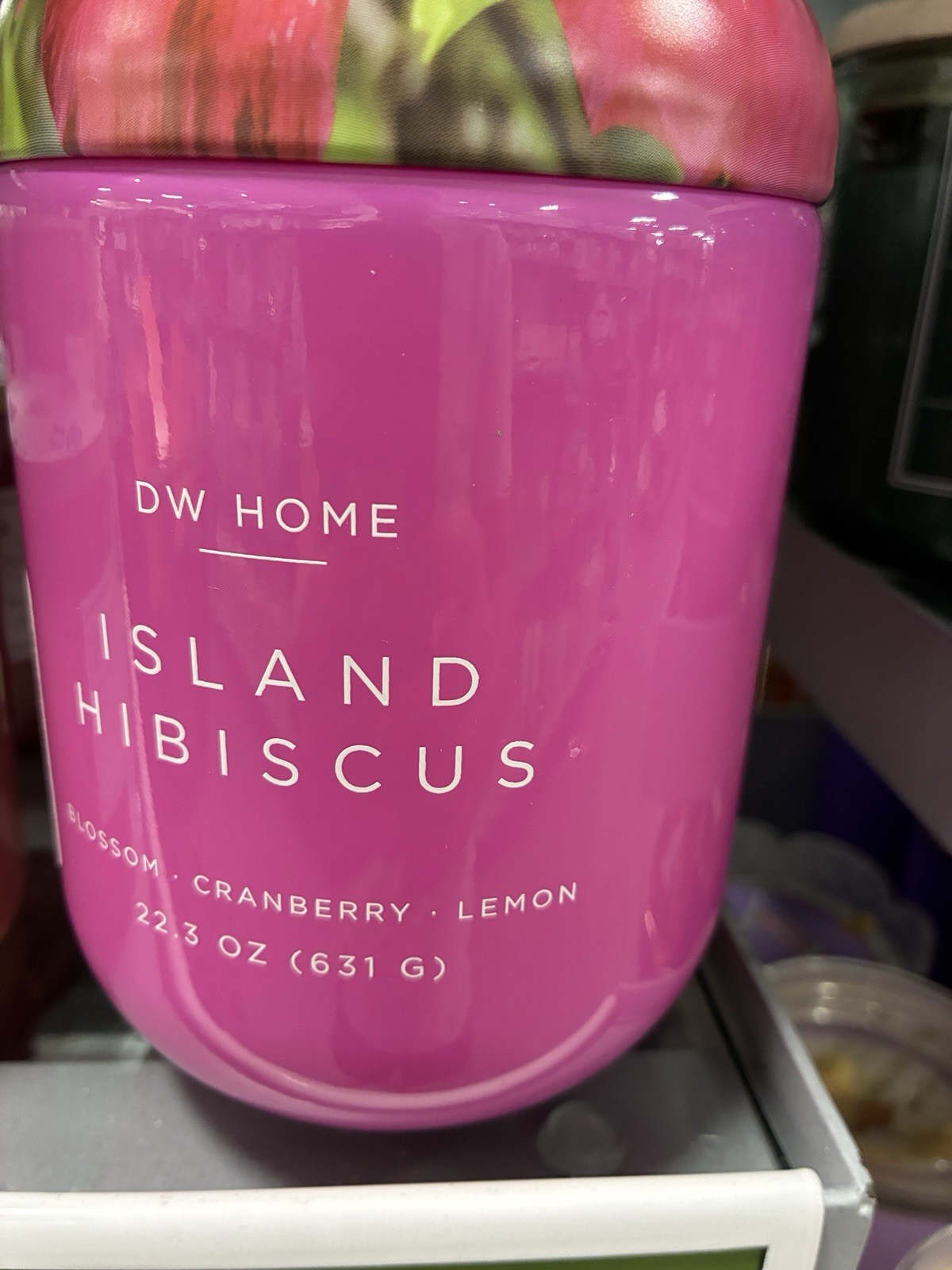 DW HOME Island Hibiscus CANDLE 22.3OZ NEW 1 wick Blossom Cranberry Lemon
