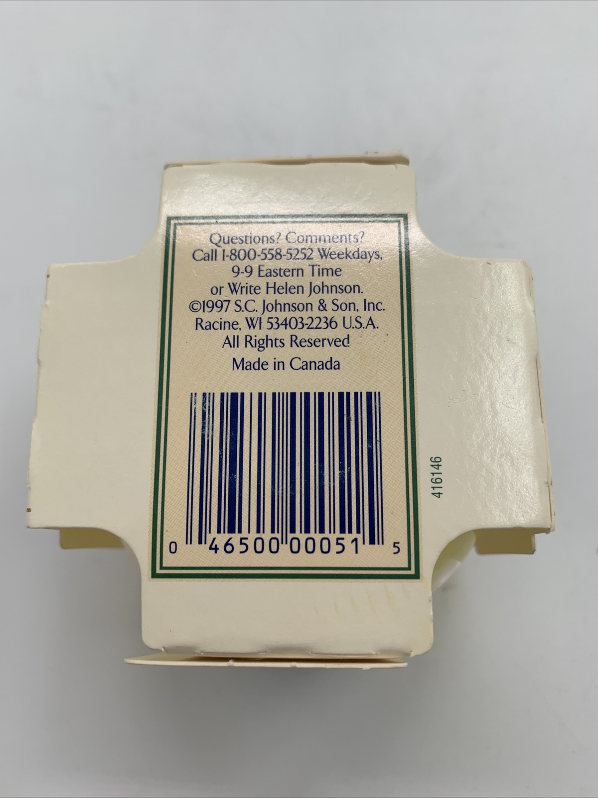 Glade Scents Bayberry Candle 4 oz 1997 Made In Canada NOS