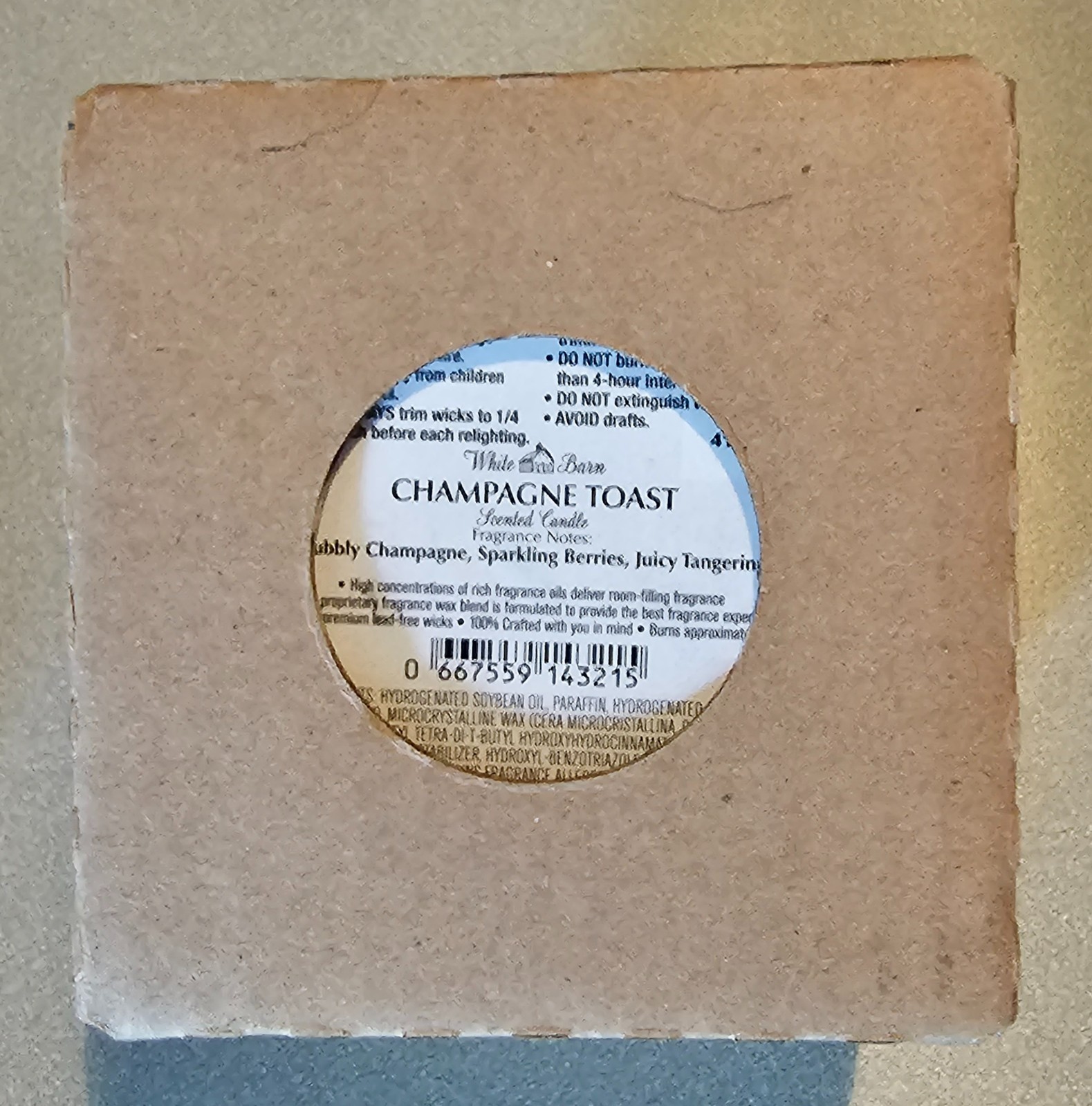 White Barn Champagne Toast Scented 3 Wick Candle Burns 25-45 Hrs 14.5oz