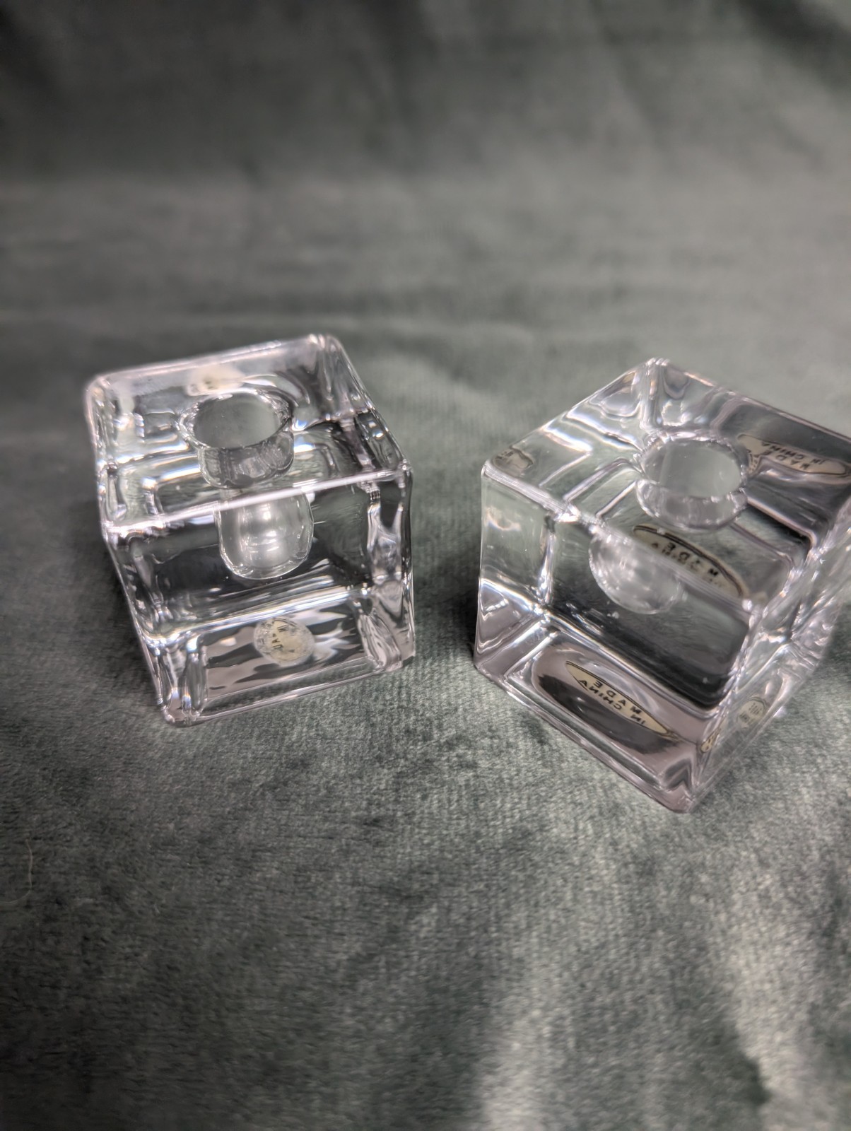Creative Candles Vintage New in Box 8 Blue Tapers 12 x 1/2 + 2 Candle Holders