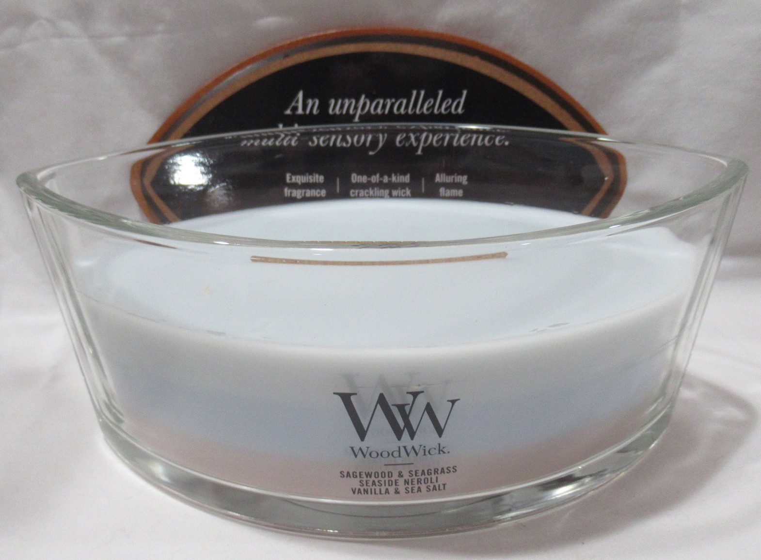 Yankee WoodWick Ellipse Candle Jar 16 oz OCEANIC TRILOGY crackles as it burns