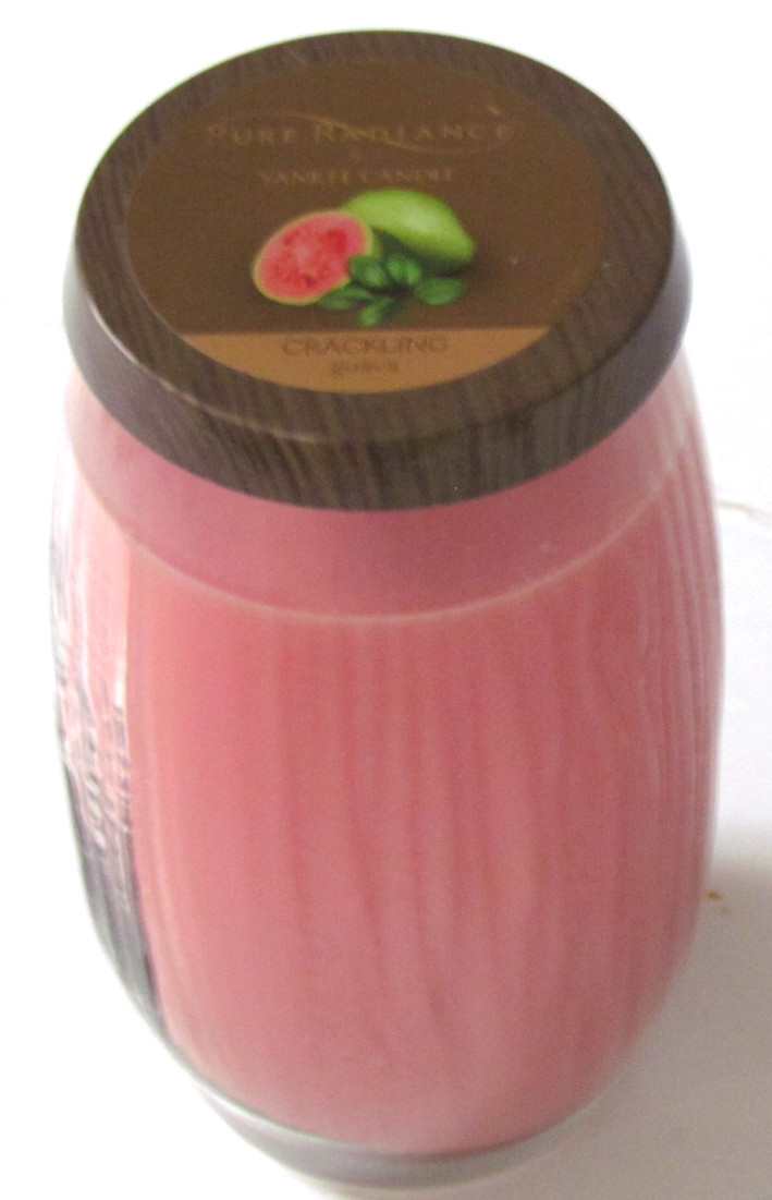 Yankee Candle Guava Pure Radiance Large 22 oz Wood Wick Oval Vase Jar HTF