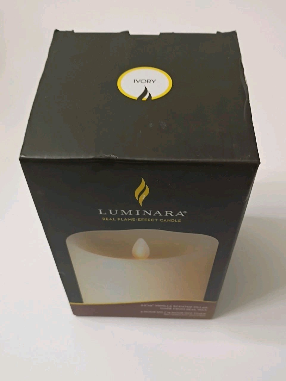Luminara Flicker Flameless Candle Vanilla Scented Wax Pillar Timer +Bonus Remote