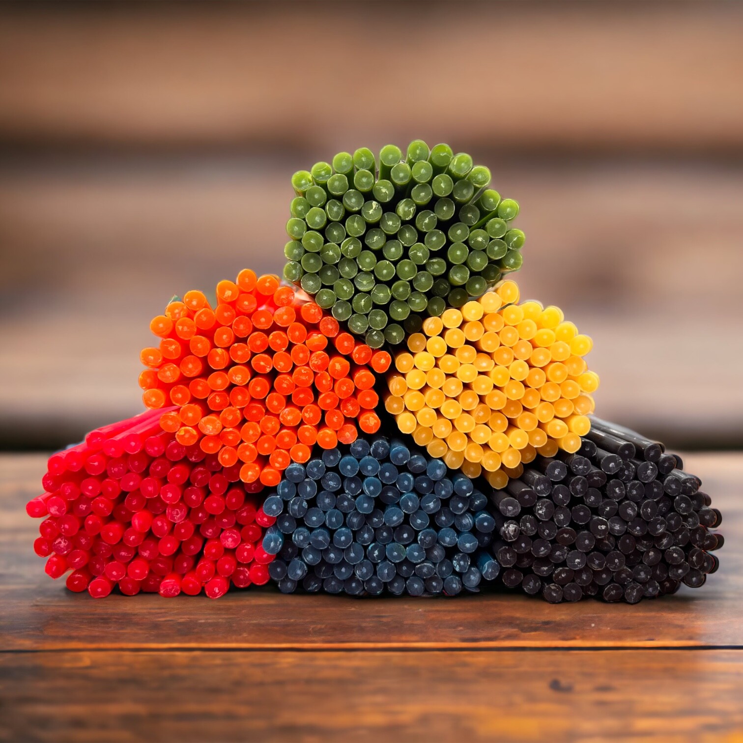 100% Beeswax Thin Taper Ritual Candles – 7.5″ x 0.2″, Multi-Color Options