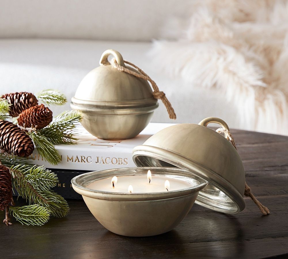 Pottery Barn St. Jude BELL Scented Candle Yuletide Spice Medium Vintage Rare-NIB