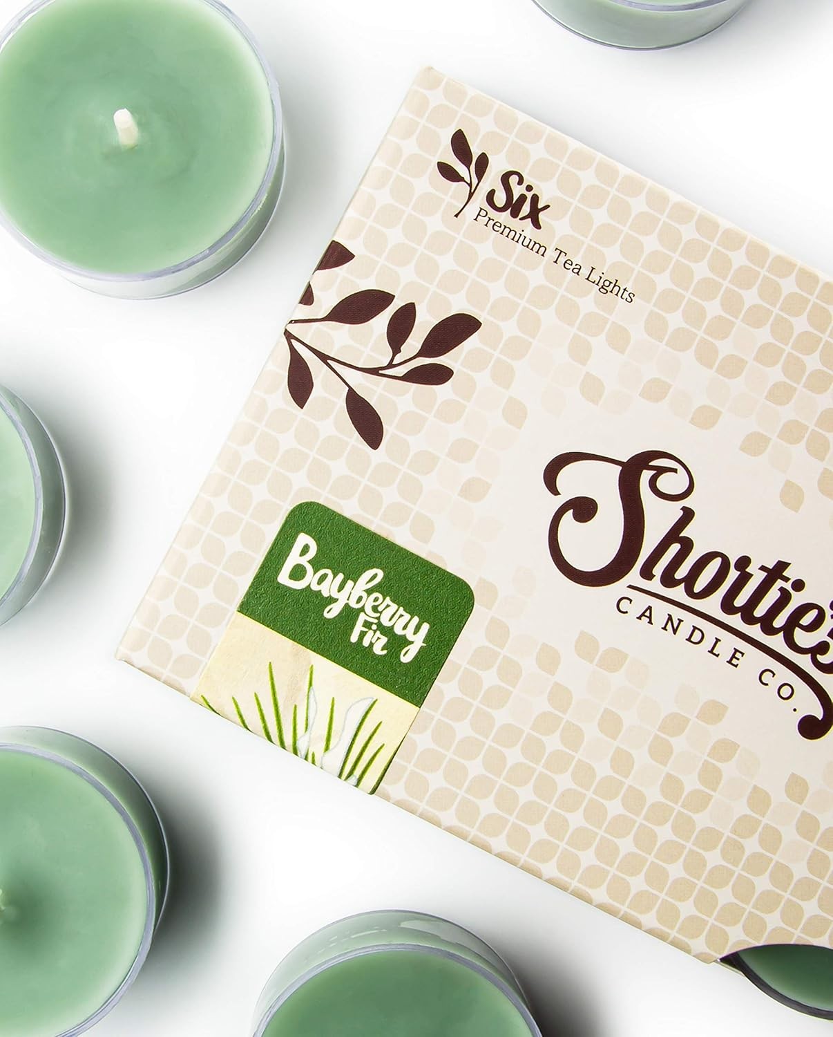 Bayberry Fir Premium Tealight Candles – Highly Scented with Essential Oils – 6