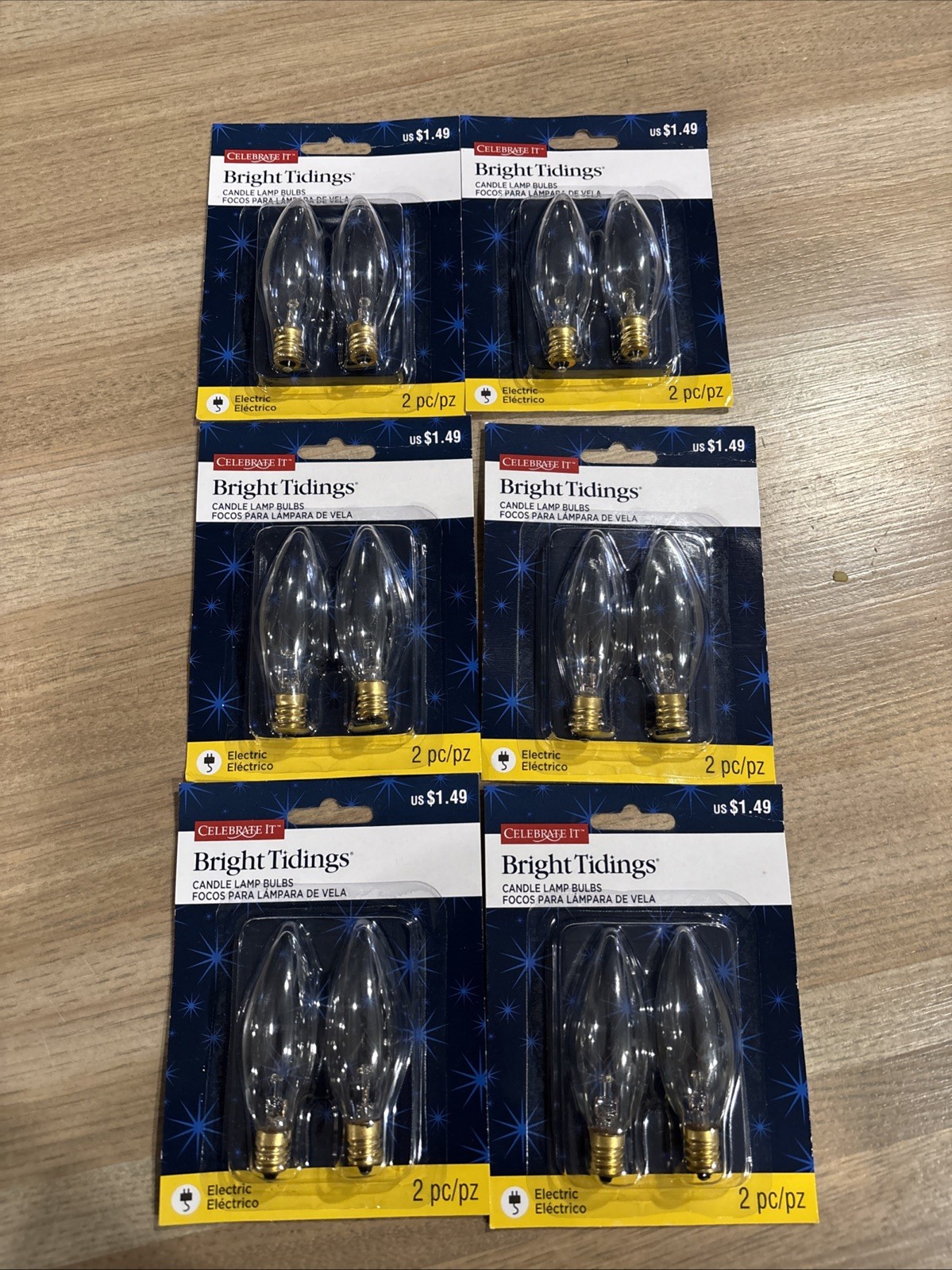 6 (2 Packs) Replacement Light Bulbs for Electric Candle Lamps Window Candles 7W
