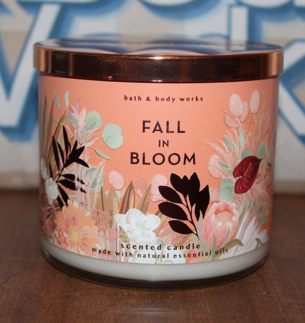 New Bath & Body Works Fall In Bloom Candle 3 Wick Jar Candle 14.5 oz