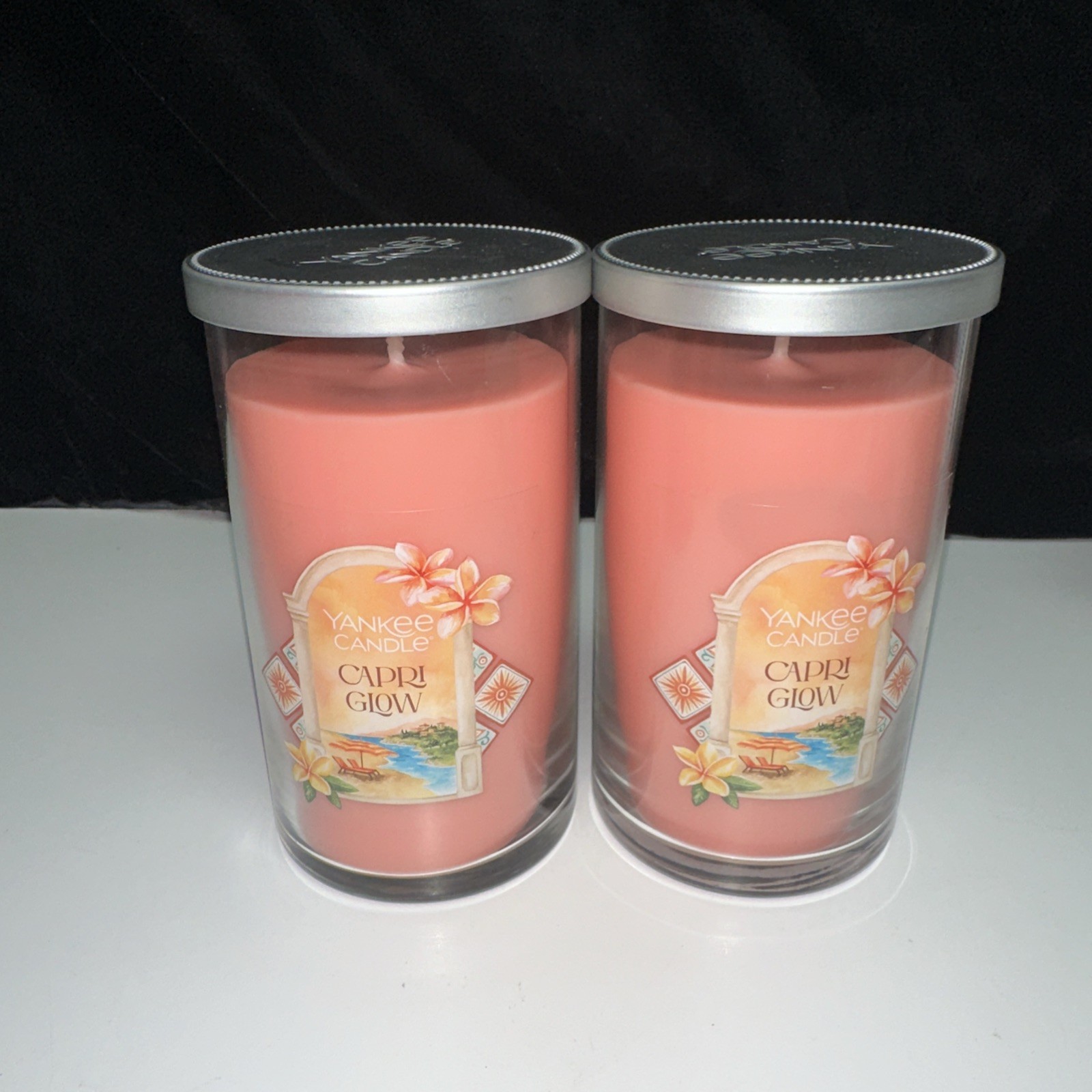 LOT OF 2-NEW-Yankee Candle CAPRI GLOW Large 14.25oz. FREE SHIPPING