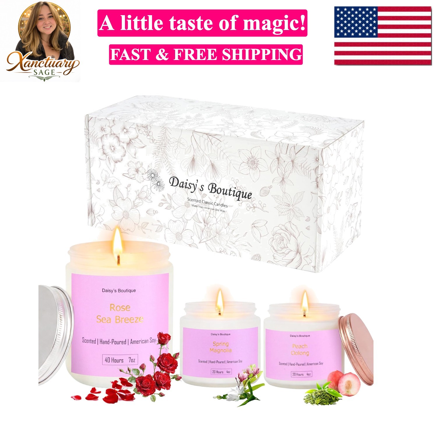 3 Pack Scented Candles for Home Aromatherapy Candle Gift Set Soy Wax Long Las…