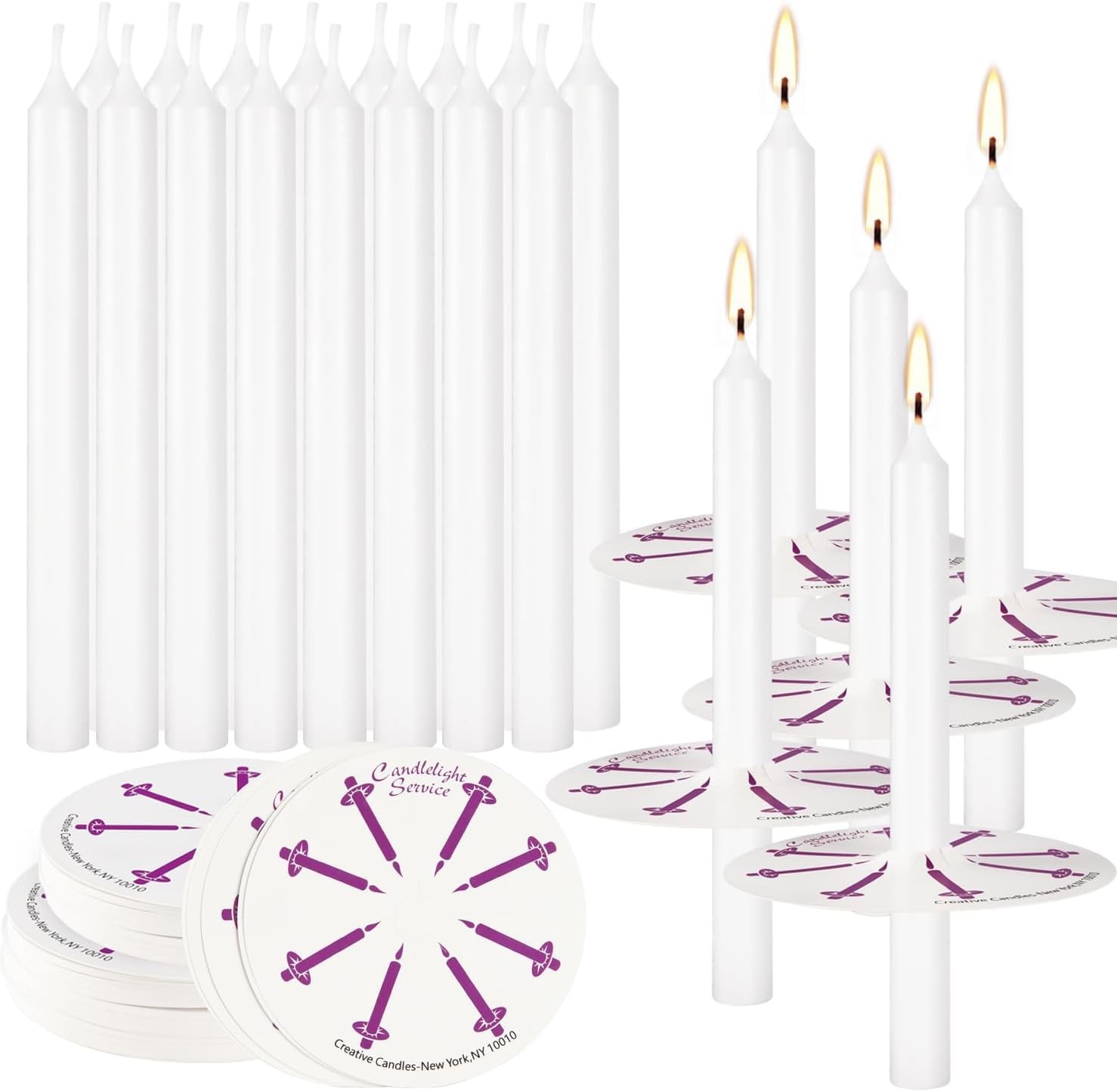 100 pcs Church Candles with Drip Protectors for Devotional Candlelight Vigil …