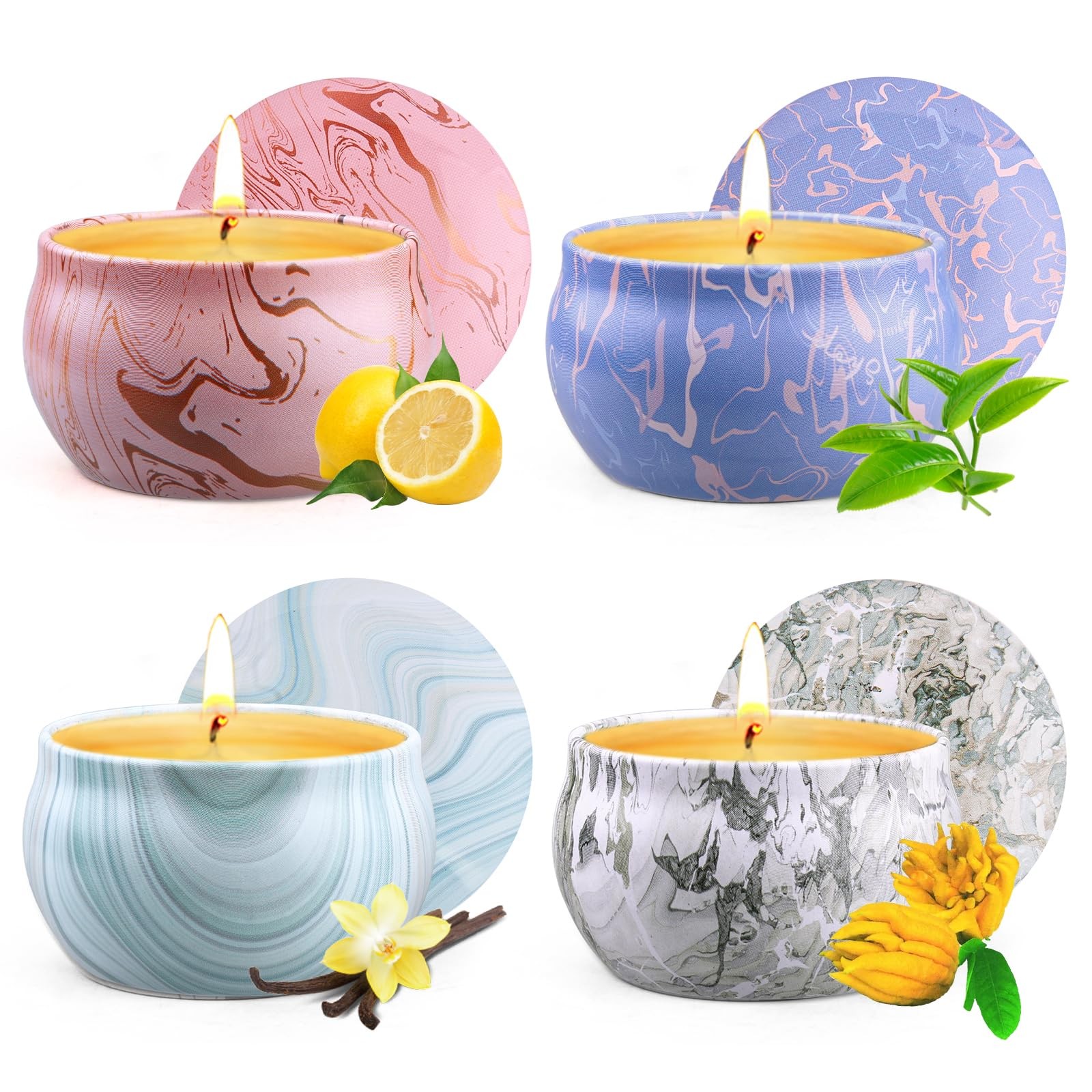 Candles – Scented Candles Gift Set for Women, 4 Packs Natural Fragrance