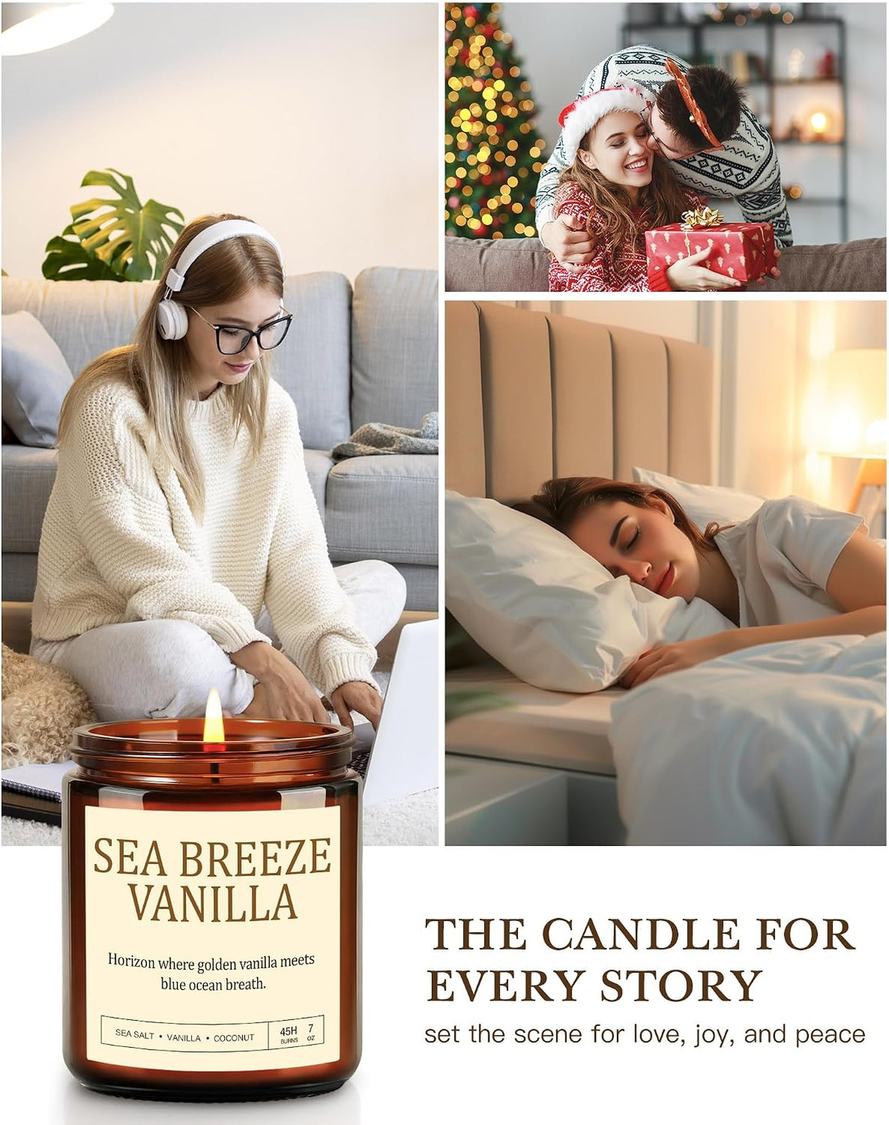 Scented Candles Gift Set, Long Lasting 4 Pack Aromatherapy Candles for Home
