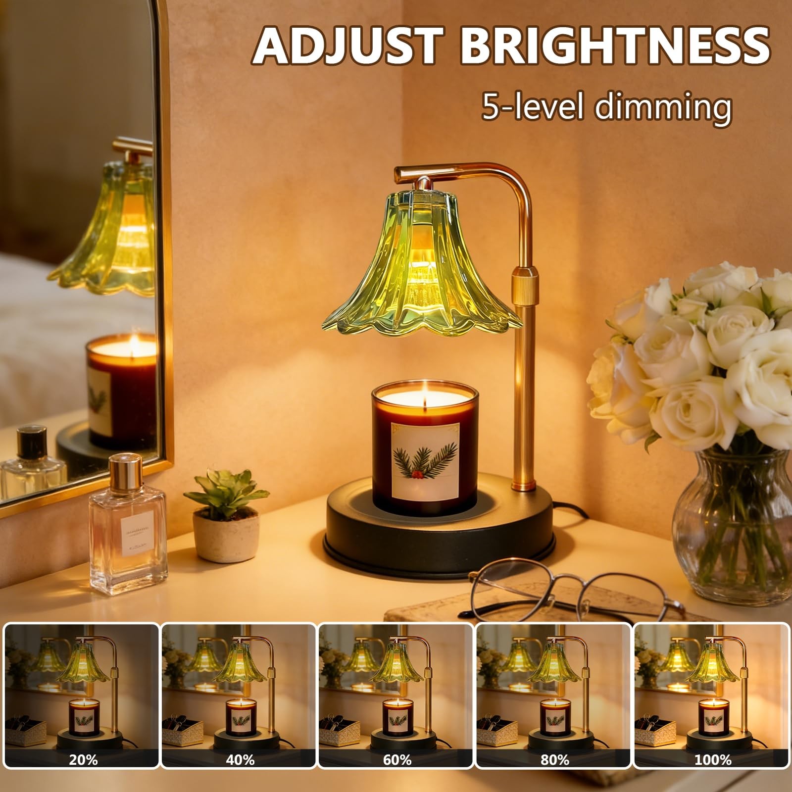2-pack Dimmable Wax Warmer Lamp, Flameless Melting Wax Lamp Adjustable Bright…