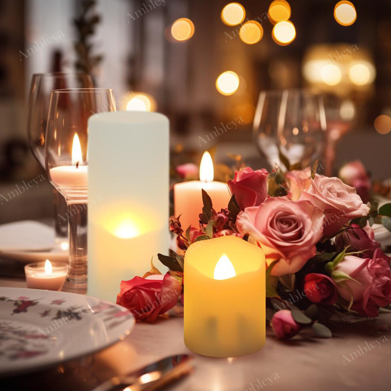 6× Rechargeable Flicker Flameless LED Tea Lights LED Candle Timer Remote Control