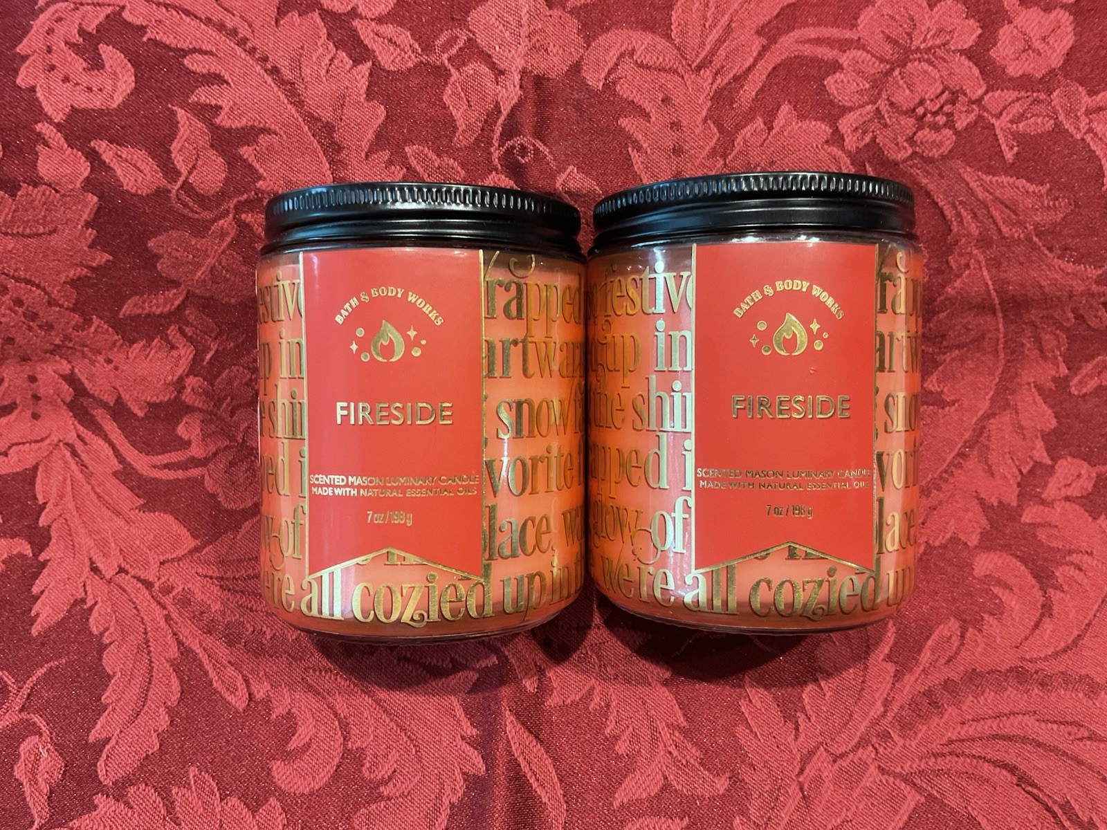 Bath & Body Works Fireside Single Wick 7 Oz Candle x2