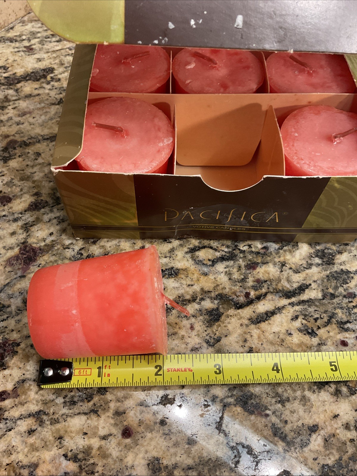 NEW SET OF 6 IN BOX Pacifica Hawaiian Ruby Guava Votive Soy Candles