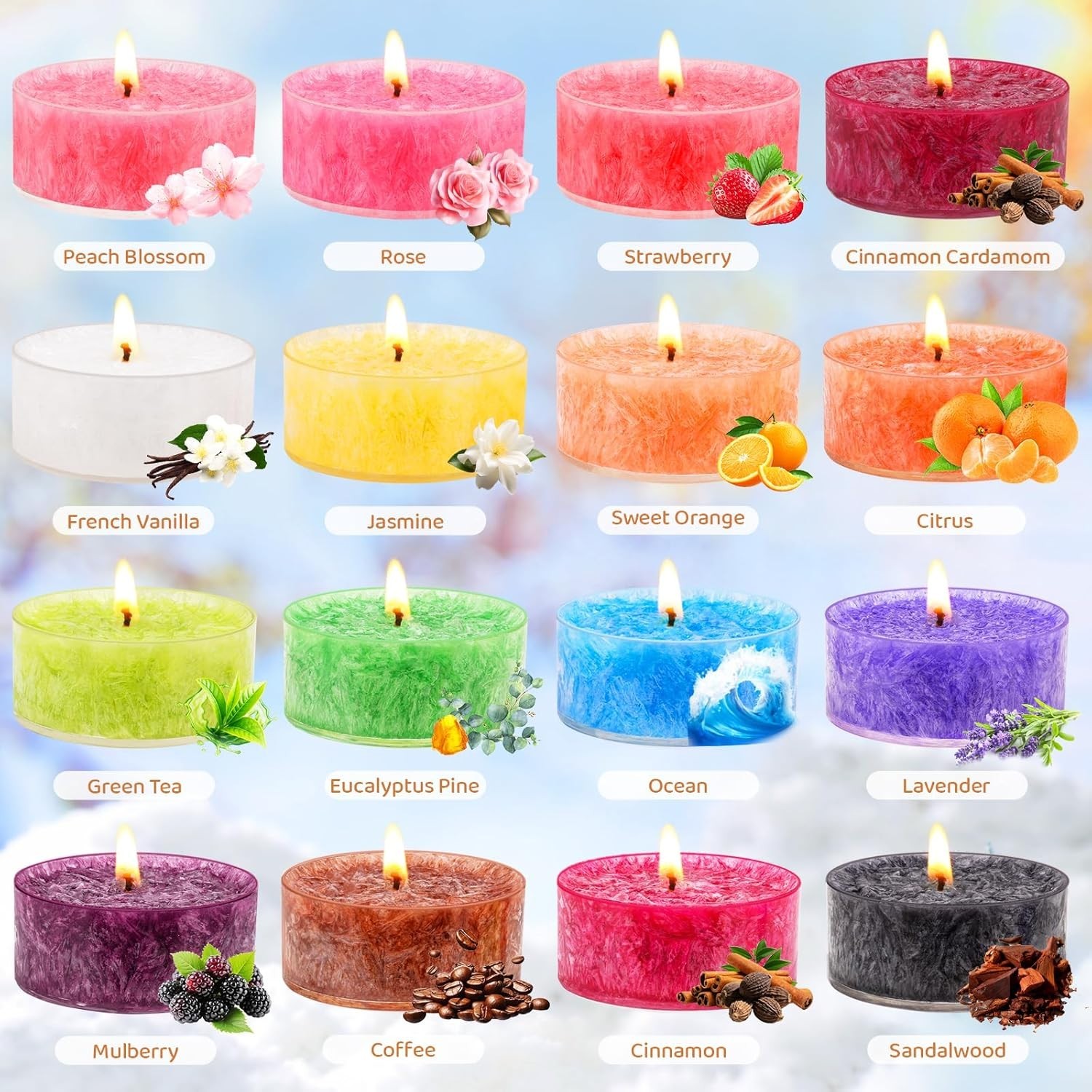 Candles for Women 16 Pack Aromatherapy Scented Candles Small Candle Gift Set