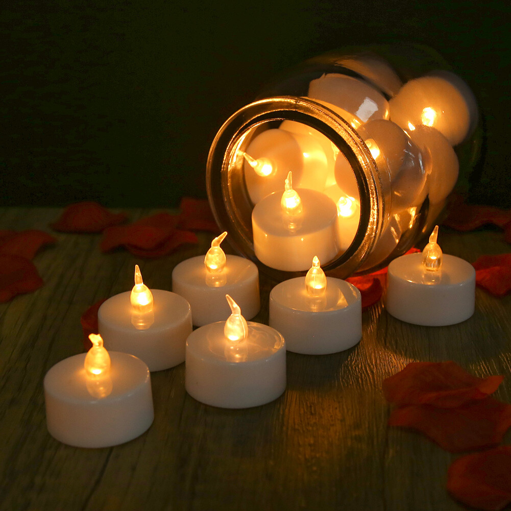 24PCS LED Tea Lights Flickering Flameless Candles Battery Operated with Timer