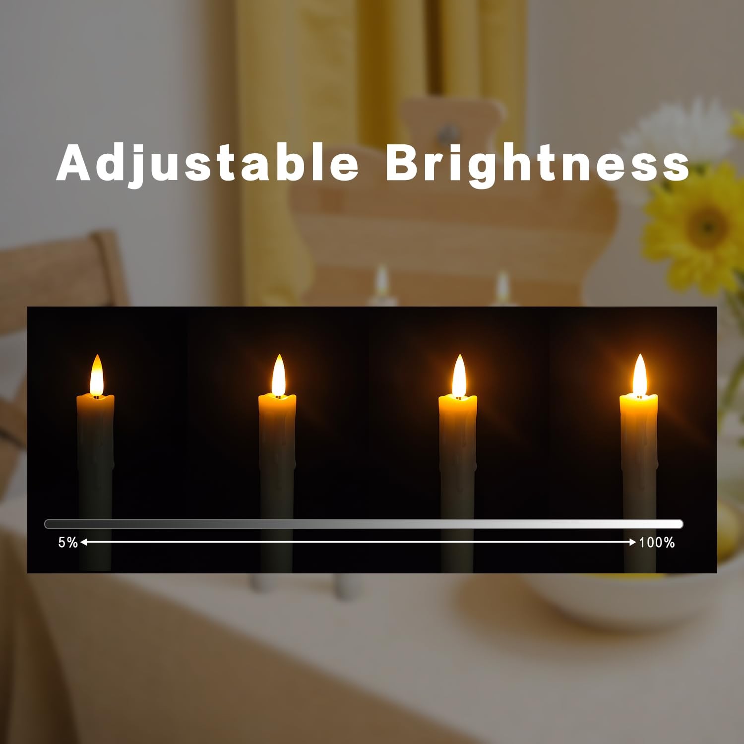 6.7 Inch Flameless Taper Candles with Remote, Short Taper Candles Battery Ope…