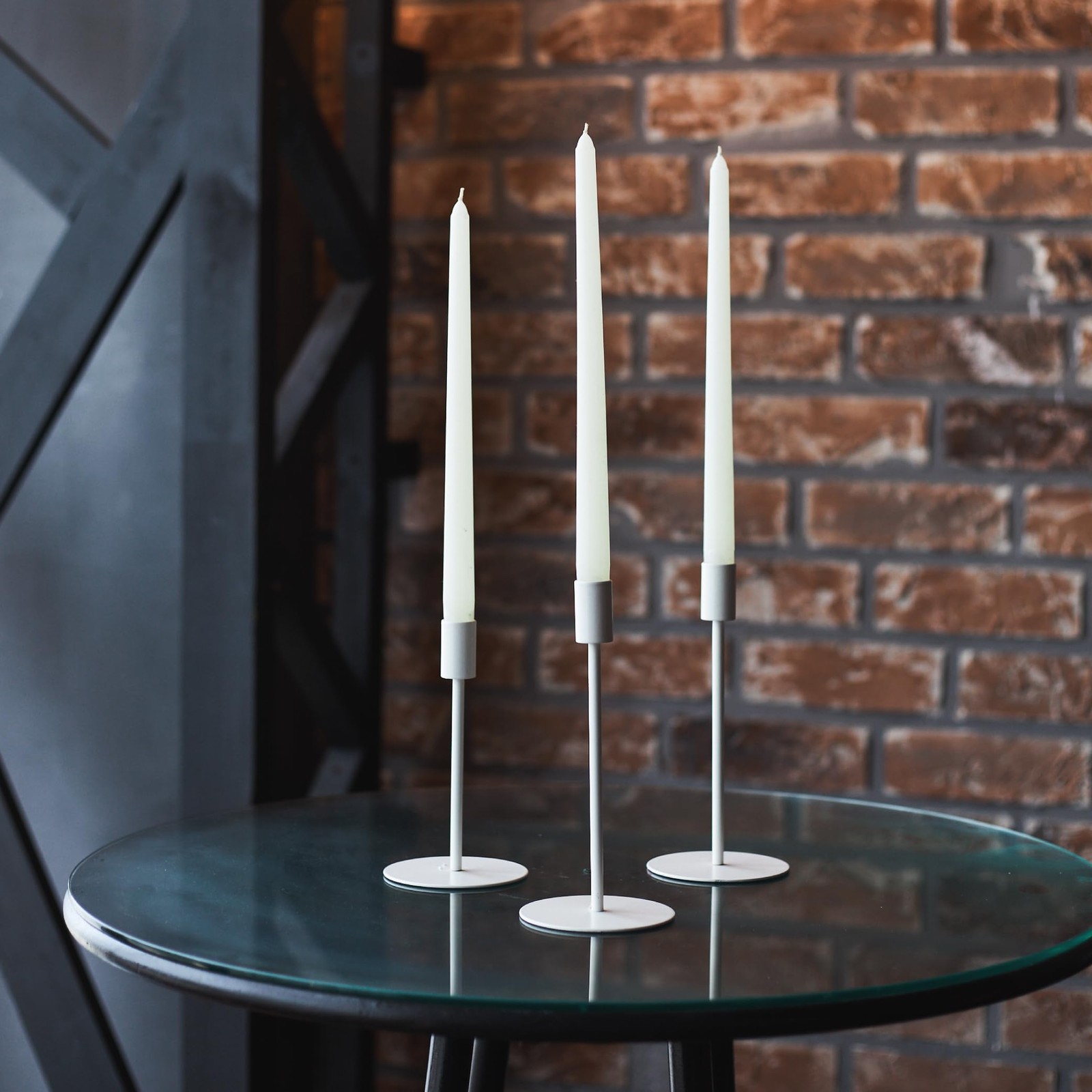 4 Pack 10 Inch Taper Candles Unscented Hand Dipped Long Burning Dripless Ivory