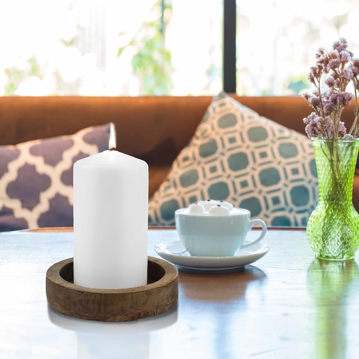 Unscented White Tall Pillar Candles, 65 Hour Burning Candle Pillars, Perfect …