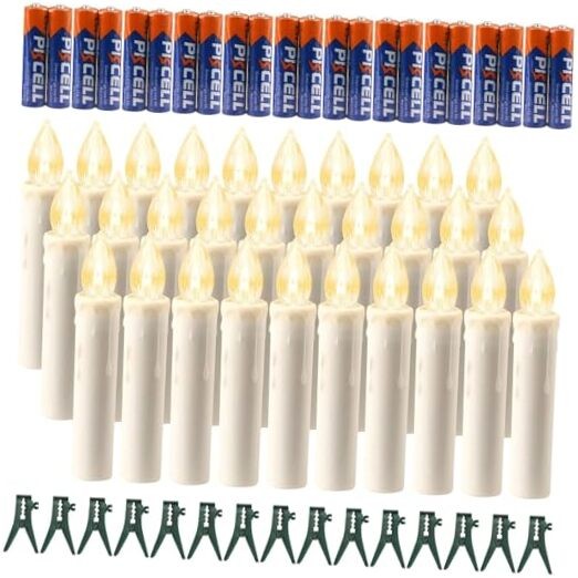 40 PCS LED Candle Lights Set with Remote 40 Pack | Warm White | Cordless