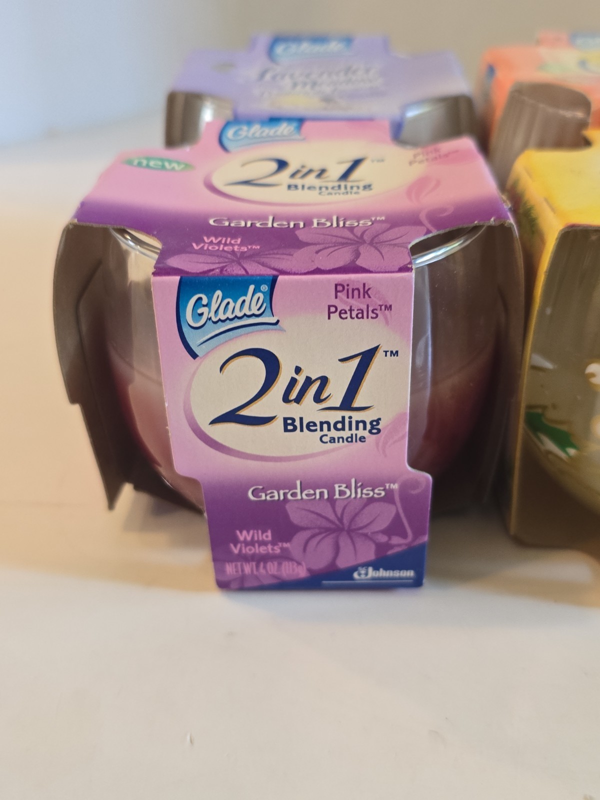 Glade Lot Of 7 Vintage Scented 4oz Candles NOS Scents Holiday New 2 In 1