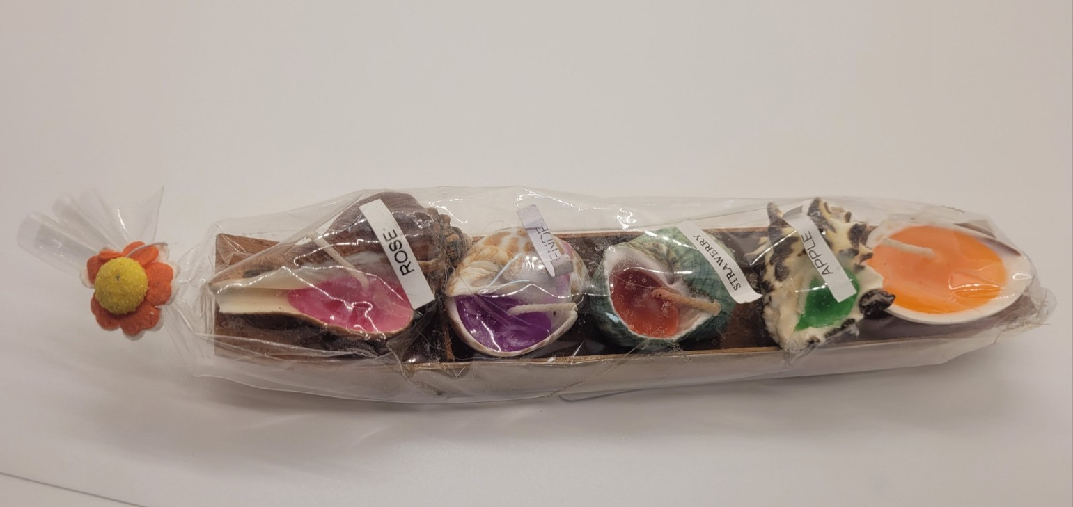 Assorted Scented Decorative Wax Candle Set, 4-Pack, Multicolor, Flowers