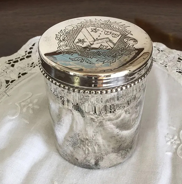1890s Swedish Art Deco Nouveau Brass Silver Plated with Candle