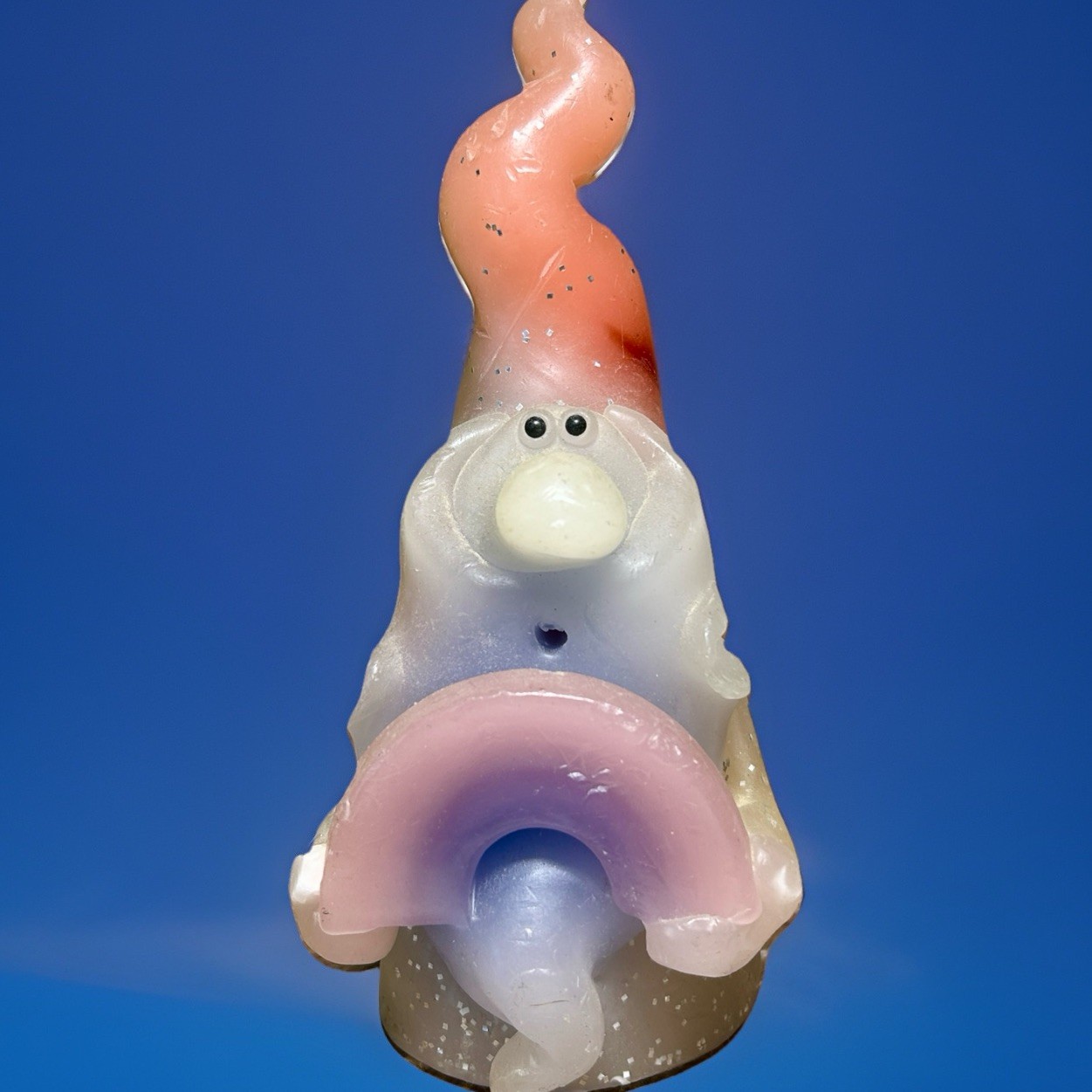 Vintage 90s Northern Lights Candle Wee Wizards Glitter Rainbow 6” EUC