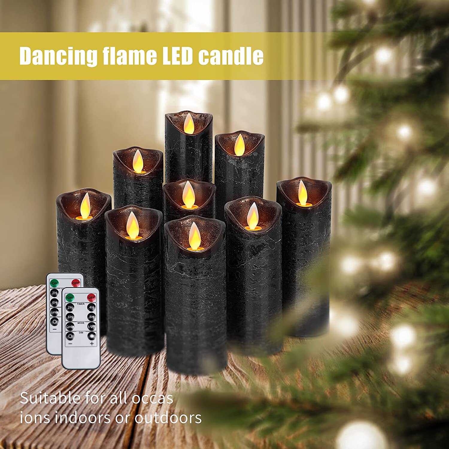 9Pcs LED Real Wax Remote Control Flameless Candles Party Romantic New Decoration