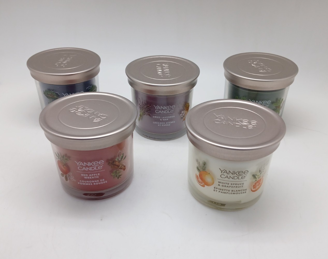 5x Yankee Candle Small Tumbler Jar Scented Candles 4.3oz Soy Wax Variety Pack